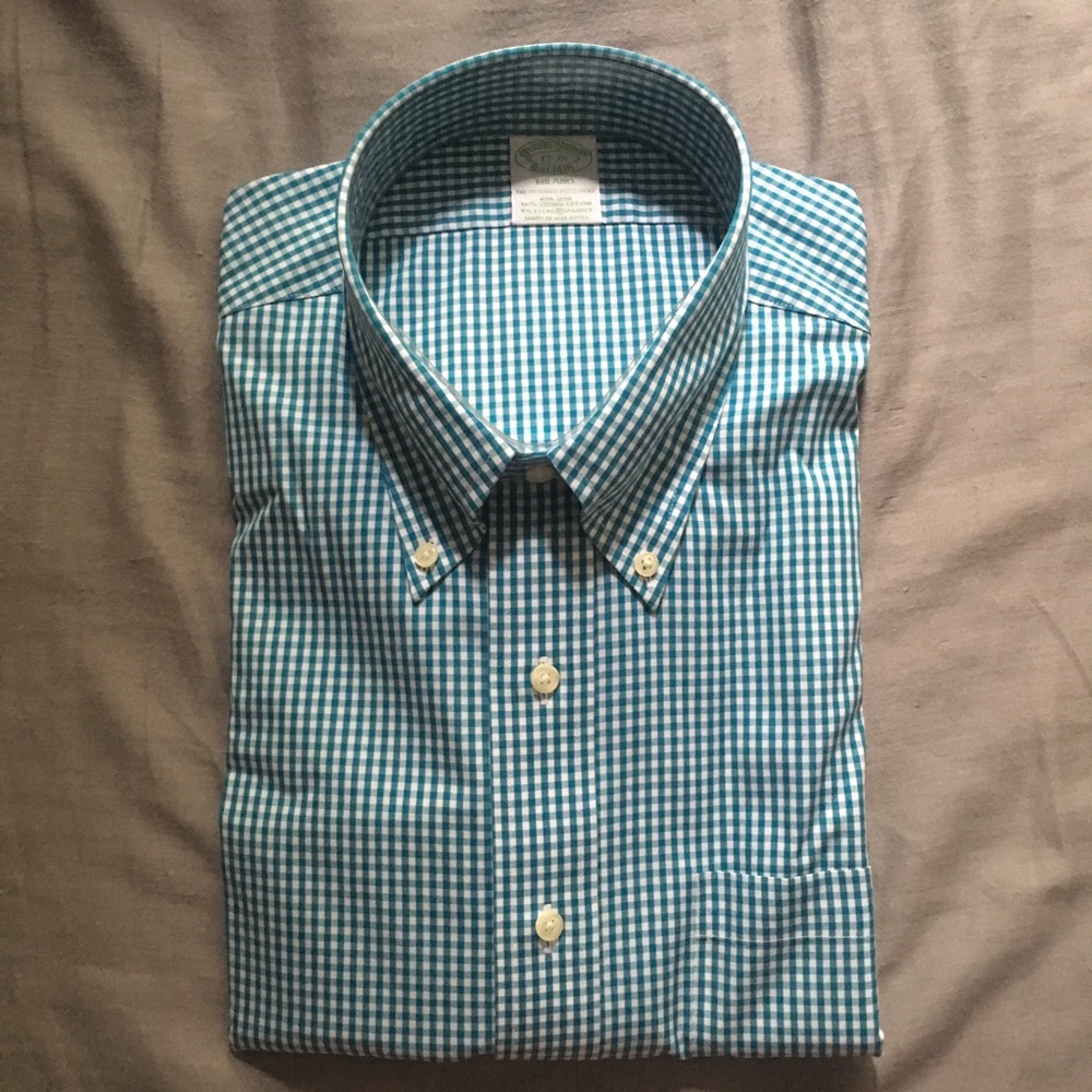 NWT Button Down Tiny Checked Brooks Brothers Shirt